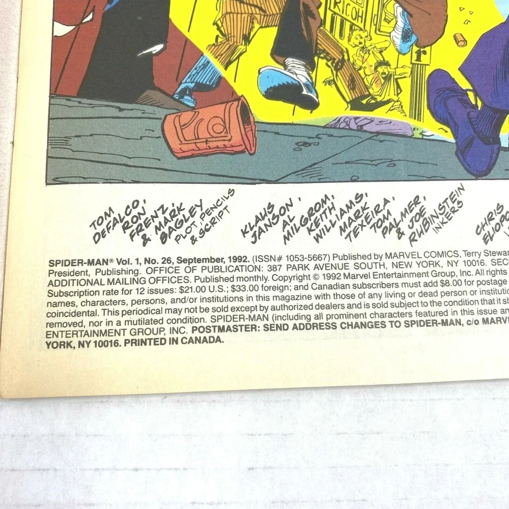 Marvel Spider-Man Comic Book 26 30th Anniversary Hologram Cover September‎ 1992